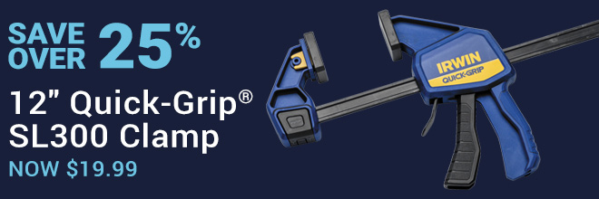 Over 25% off Irwin 12-inch Quick-Grip SL300 Clamp