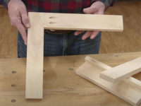 Frame corner with a butt joint