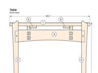 Vintage table front view drawing