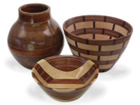 A trio of scroll sawn bowls