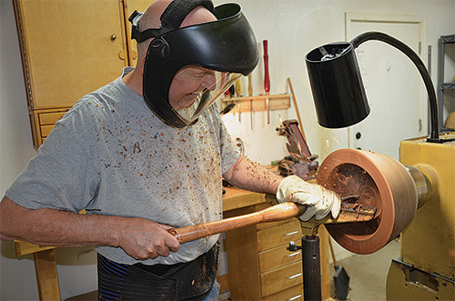 Turning the inside of the bowl blank