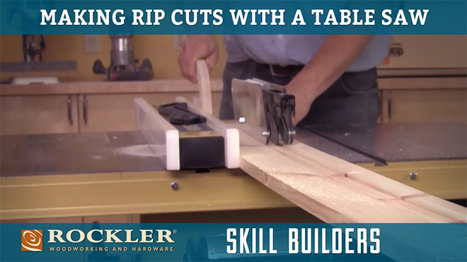 Using a table saw to make rip cuts