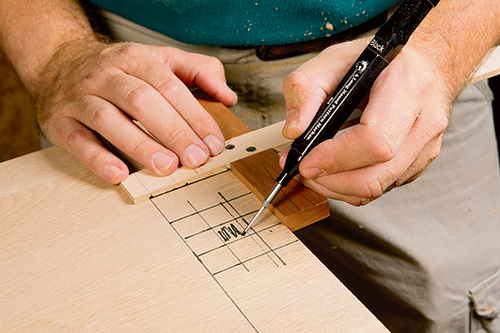 Drawing lines for cutting a mortise