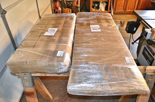 Packaged lumber for building desk