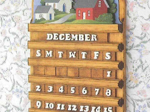 Scroll sawn calendar