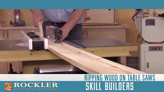 Ripping wood with a table saw