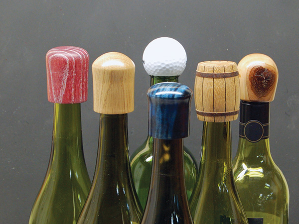 Collection of turned bottle stoppers