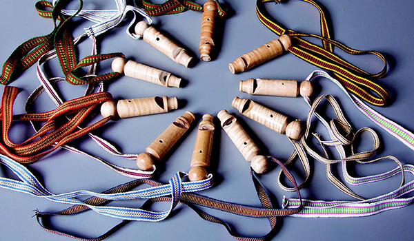Collection of turned whistles